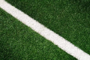 Fotbollsplan med linjer