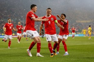 österrike jublar på ernst happel stadion